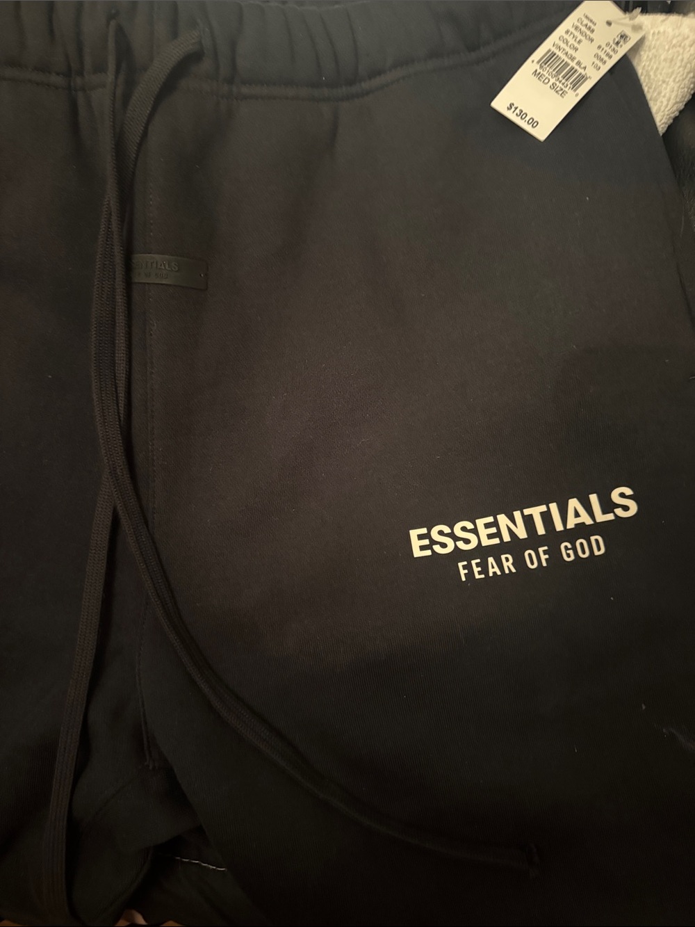 NWTFear of God ESSENTIALS Black Logo Sweatpants